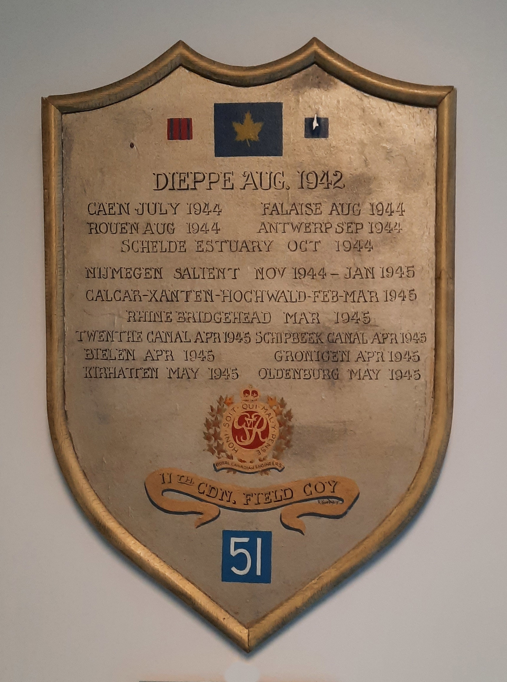 11th Field Company Plaque 2