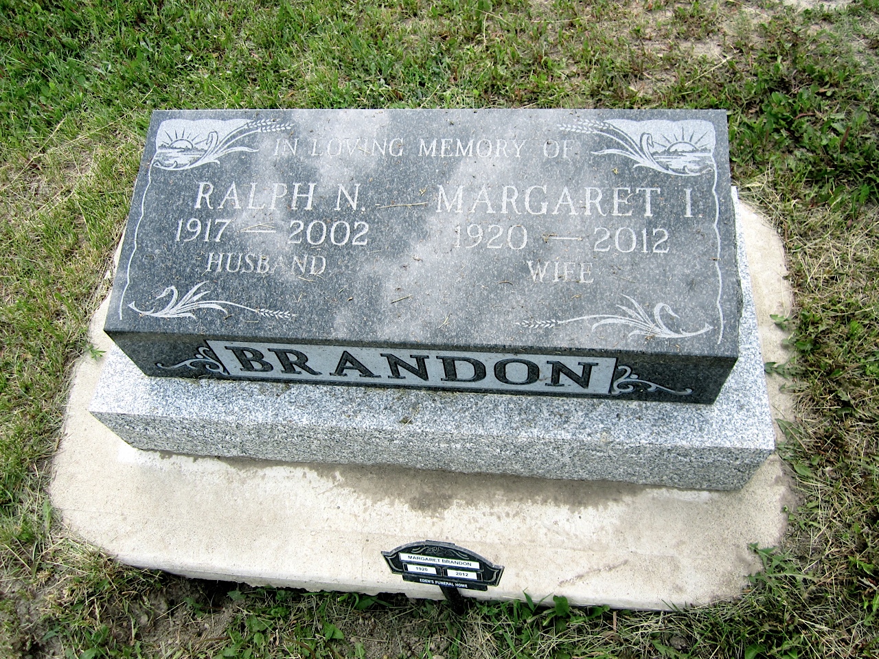 Spr Ralph N. Brandon (Ret’d) Headstone, Granum Cemetery, Granum AB