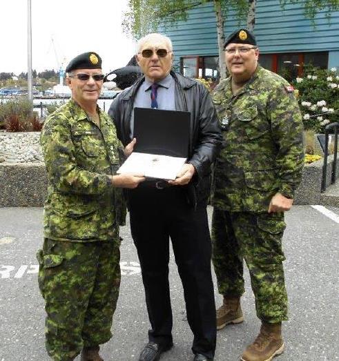 CME Colonel Commandant, BGen Steve Irwin (Ret’d), LCol Doug Foreman (Ret’d) and CME Branch CWO, CWO Ron Swift