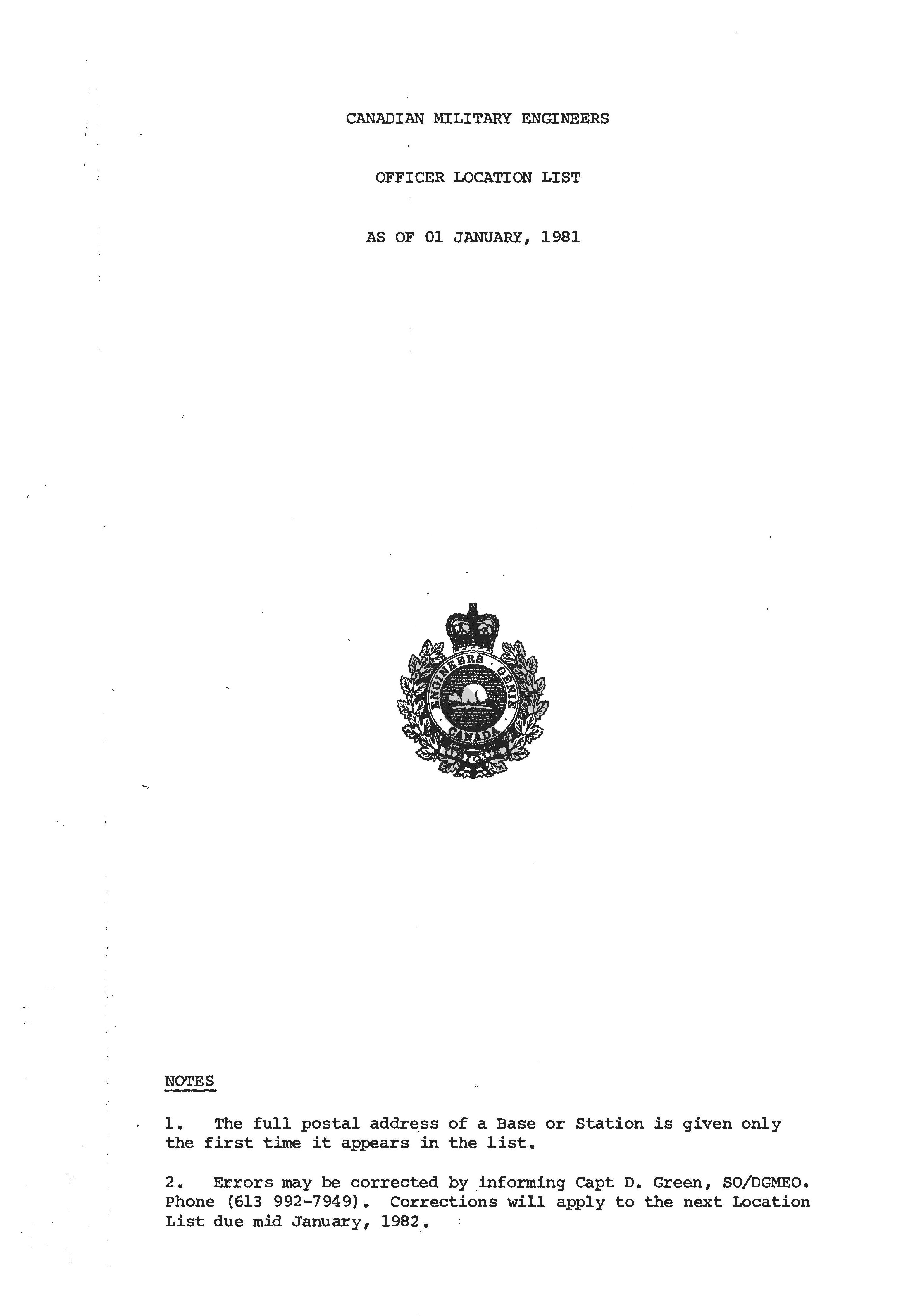 CME Offr Locator List 1981 COVER