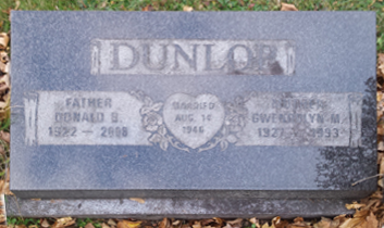 Spr Donald Dunlop, Headstone Watson Cemetery, Truro, NS