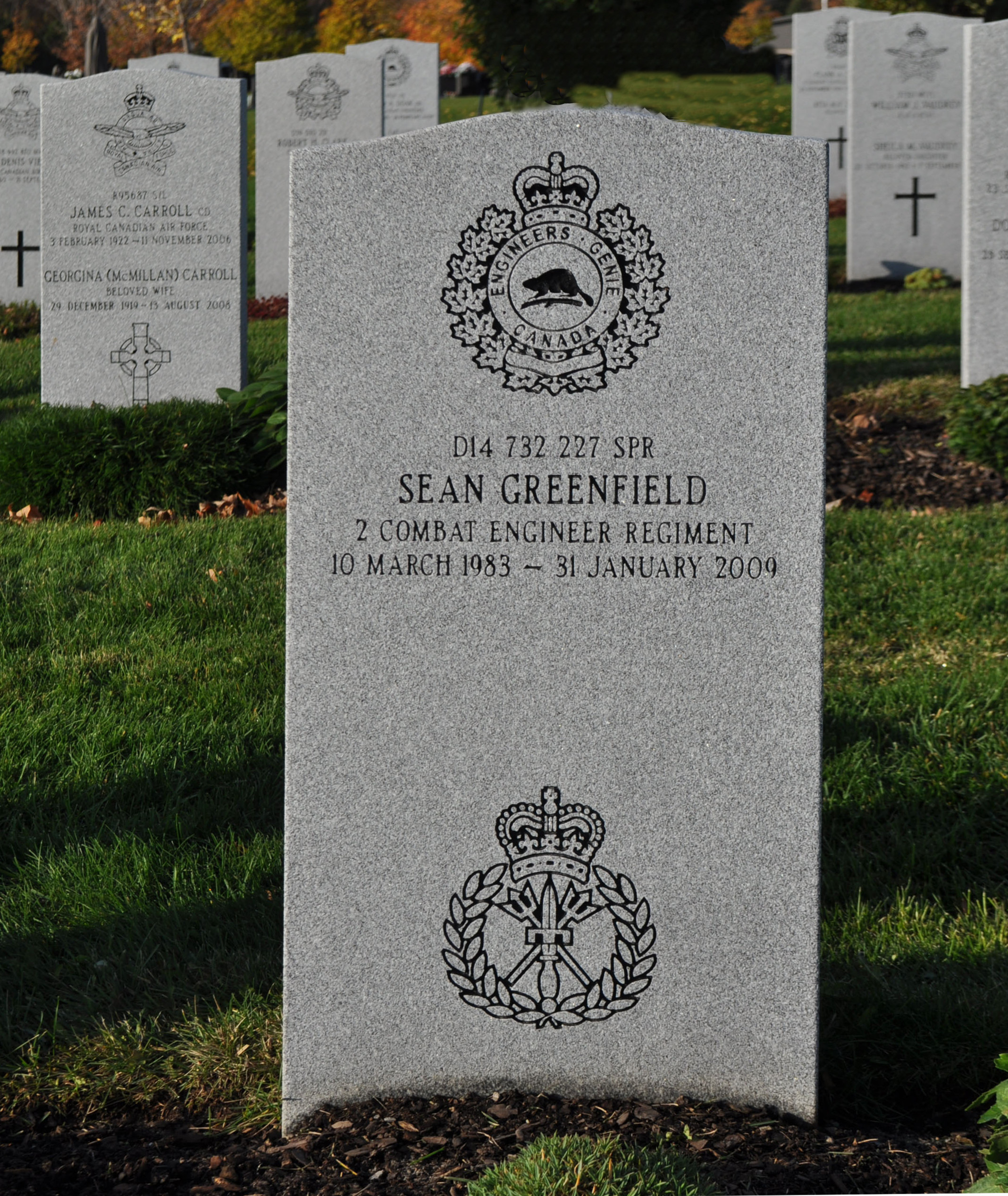 Spr Sean David Greenfield Beechwood Cemetery, Ottawa, ON