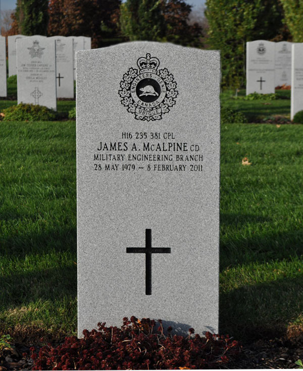Cpl McAlpine's Headstone, Beechwood Cemetery, Ottawa