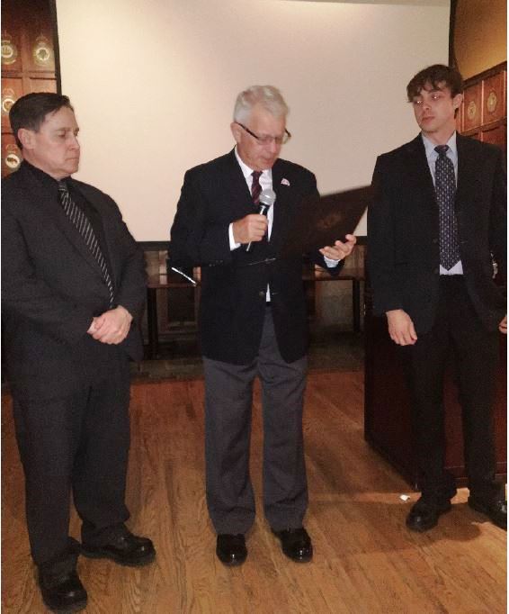 From left to right: Paul Culliton, CME Colonel Commandant, BGen Steve Irwin (Ret’d) and Brendon Culliton Presentation date: 22 May 2018, Ottawa