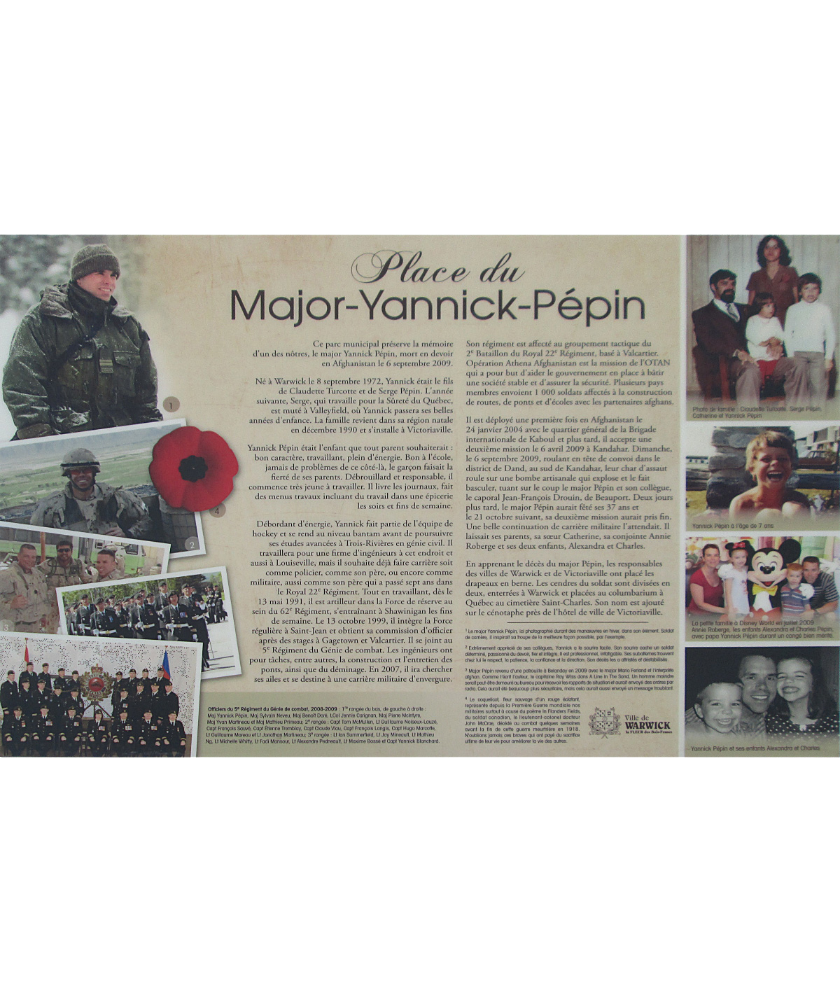 Maj Pepin Park Plaque