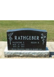 Valentine Edward "Val" Rathgeber's Tombstone in the Christ Lutheran Church Cemetery in Neudorf, SK