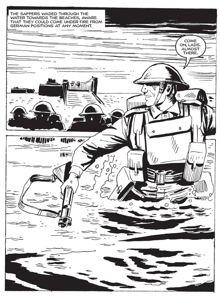 The publishers of Commando Comics, in their special D-Day edition, 'The First Men Ashore', commemorated the exceptional heroism the of Sappers who were, indeed, the first men to wade ashore on those Normandy beaches.