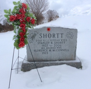 Spr Stanley B. Shortt (Ret’d) Headstone in the West Nottawsaga Presbyterian Church Simcoe County, Ontario
