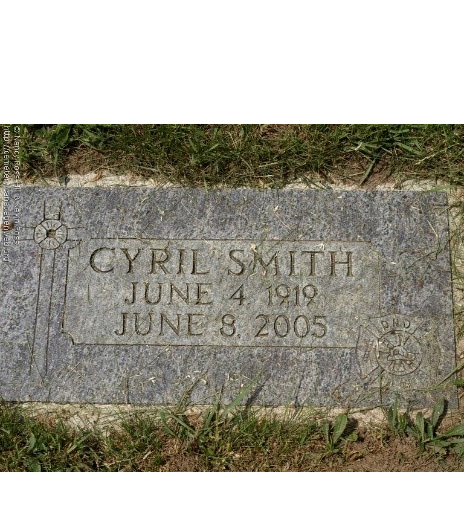 Cyril Smith's Grave Marker in the Pinehill United Cemetery in Lampton, ON