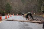 Members of 39 and 1 CER deployed to Chilliwack Lake Road to prevent further road degradation, outside Chilliwack
