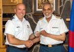 2 Wing Commander Col Luc Boucher presenting the HCol wings to 4CES HCol Ajaz Quraishi // Le commandant de la 2e Escadre, le Col Luc Boucher, présente les ailes du colonel honoraire au Col hon Ajaz Quraishi du 4e Esc GC