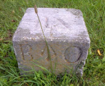 Ordnance stone used to survey the Canal