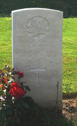 Headstone of L/Cpl Alfred Harry Hall in the Dieppe Canadian War Cemetery, Hautot-sur-Mer, France
