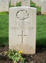 Spr George Hodgson's headstone in the Cassino Commonwealth War Cemetery