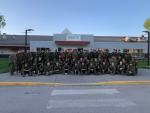 127 Sqn with all the attachments in front of Omniplex, Drayton Valley, Alberta.