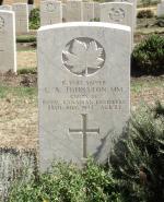 Spr Johnston's Gravestone in Agira Canadian War Cemetery Spr Johnston's Gravestone in Agira Canadian War Cemetery