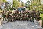 Sappers from 5 RGC, 31 CER, 32 CER, 33 CER on the completed “Pont Castor” with the “rescued” fire truck.