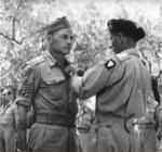Gen Montgomery presents Military Medal to Sgt Russell McPhee, August 1943