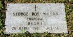 Cpl George Roy Wilson's gravestone in the WIlliams Lake Cemetery