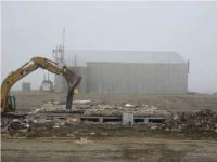 Building demolition in Cape Dyer. 