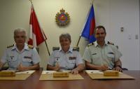 Col K.G. Horgan, CD, MGen C.T. Whitecross, OMM, CD and/et LCol M.A. Gasparotto, MSM, CD