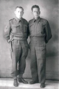 Sgt John Clark with his Uncle Jim Clark in England during the Second World War
