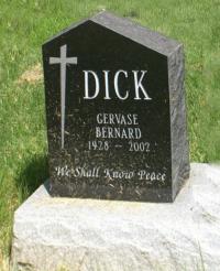 Spr Dick's Headstone Woodland Cemetery Waterloo County, ON