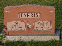 Cecil Robert Farris' Headstone in Elm Grove Cemetery, Steam Mill NS
