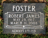 Grave Marker for Sergeant Robert James Foster (Ret’d) at the Grove Cemetery in Dundas, ON