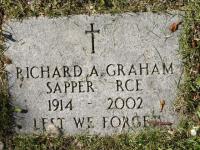 Gravemarker of Spr Richard Alfred Graham (Ret'd) in Lakeview Cemetery in Penticton