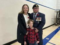 Kyle and his family at a recent school Remembrance Day Ceremony