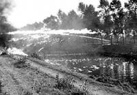 WASP flamethrowers of 2nd Cdn Inf Div bathe German defences on the Leoplod Canal 6 Oct 1944 WASP flamethrowers of 2nd Cdn Inf Div bathe German defences on the Leoplod Canal 6 Oct 1944
