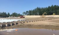 Installation of the sheet pile wall containment cell, South Escarpment site at CFB Goose Bay, NL