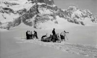 Canadian-led survey party near Wall Mountain Antarctica about 1945