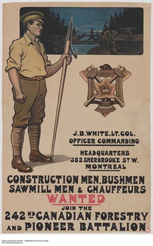 242 Cdn Forestry Pnr Bn Recruiting Poster