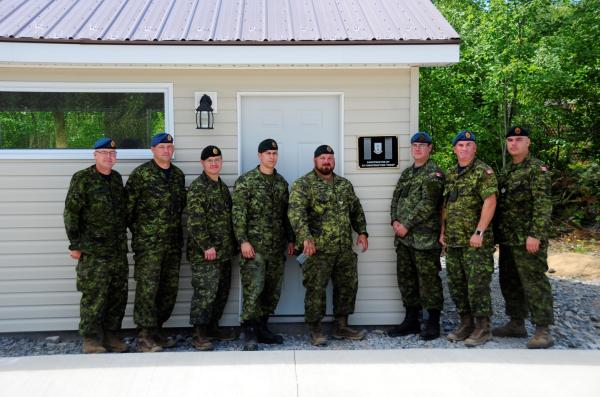 Members of 4 Engineer Support Regiment upon handing over the finished building to the Oromocto Food Bank