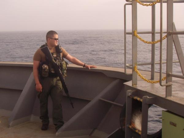 Gary Izawa serving as Team Lead Medical Technician during a deployment in the Indian Ocean.