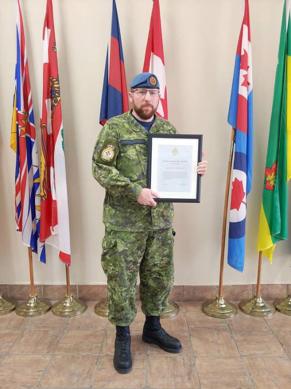 WO Shawn Stevens, 143 Construction Engineering Flight with CDS Commendation