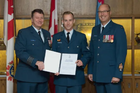 MCpl Boudreau was awarded the Wing Commander’s Commendation at 17 Wing on 12 Oct 16