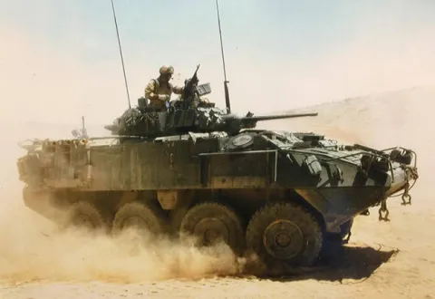A LAV III in action in Afghanistan