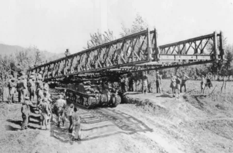 Sherman Tank launched Bailey Bridge