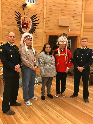 Maj French, Chief Louie, Councillor Sandra Luke,  former Chief Chris Luke Sr, Sgt Shiell