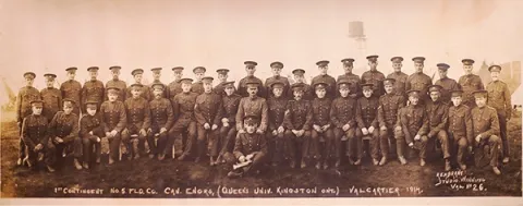 First contingent of 5th Fd Coy (Queen's University) at Valcartier, 1914