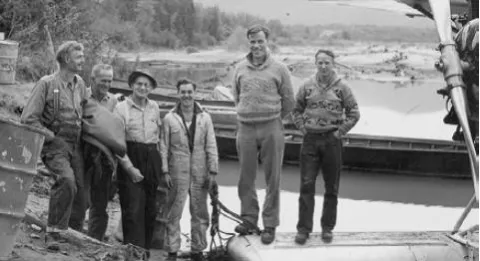 Andrews’ aerial photography crew during the preliminary Alaska Highway survey in 1939. 