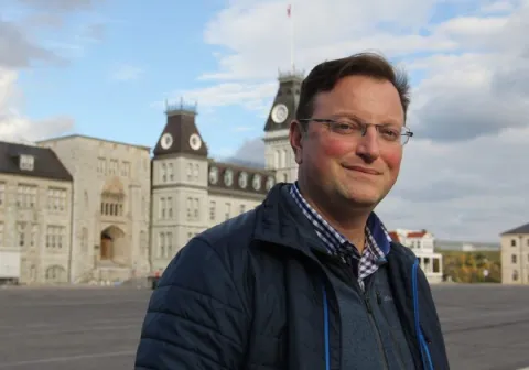 Nicholas Vlachopoulos, a professor of civil engineering at Royal Military College, has been chosen to receive the Class of '65 Award for Teaching Excellence. (Steph Crosier/The Whig-Standard/Postmedia Network)
