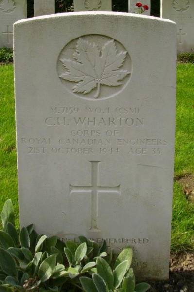 CSM Clifford Wharton's Headstone in Schoonselhoof Cemetery